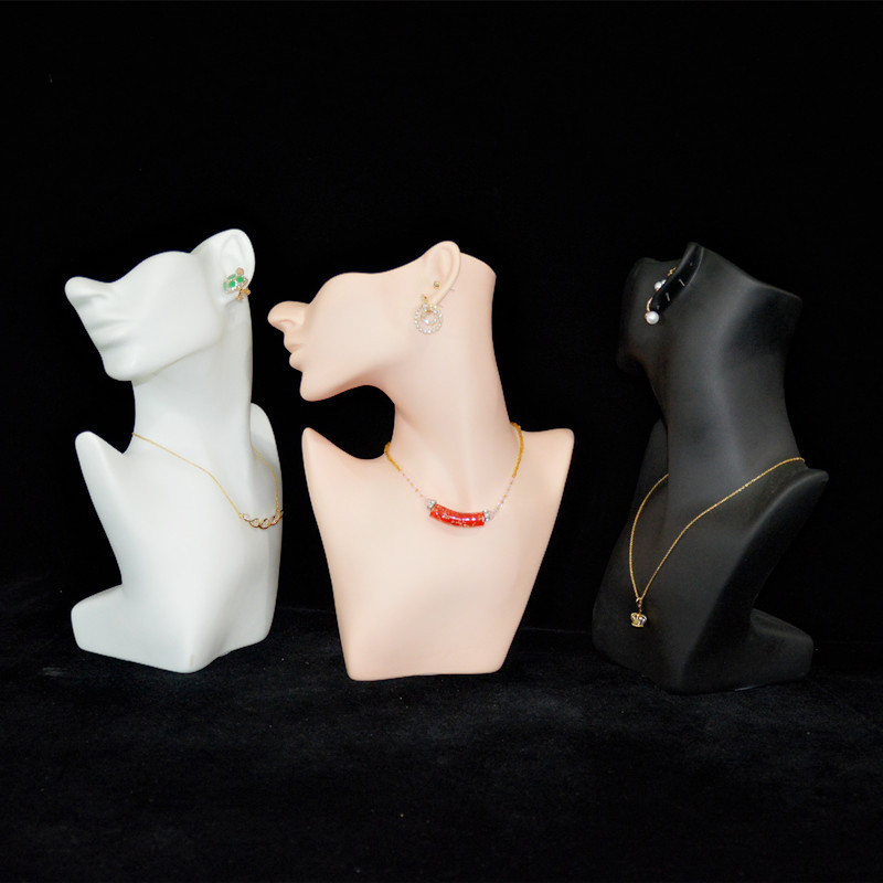 Women Accessories Display - Witte halfgezicht mannequin hoofd sieraden display