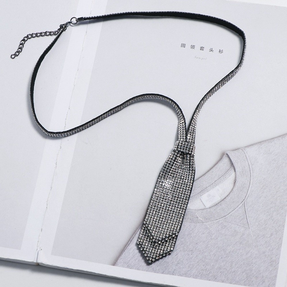 Women'S Accessories For Formal Wear - Glanzende verstelbare stropdas met strass steentjes,