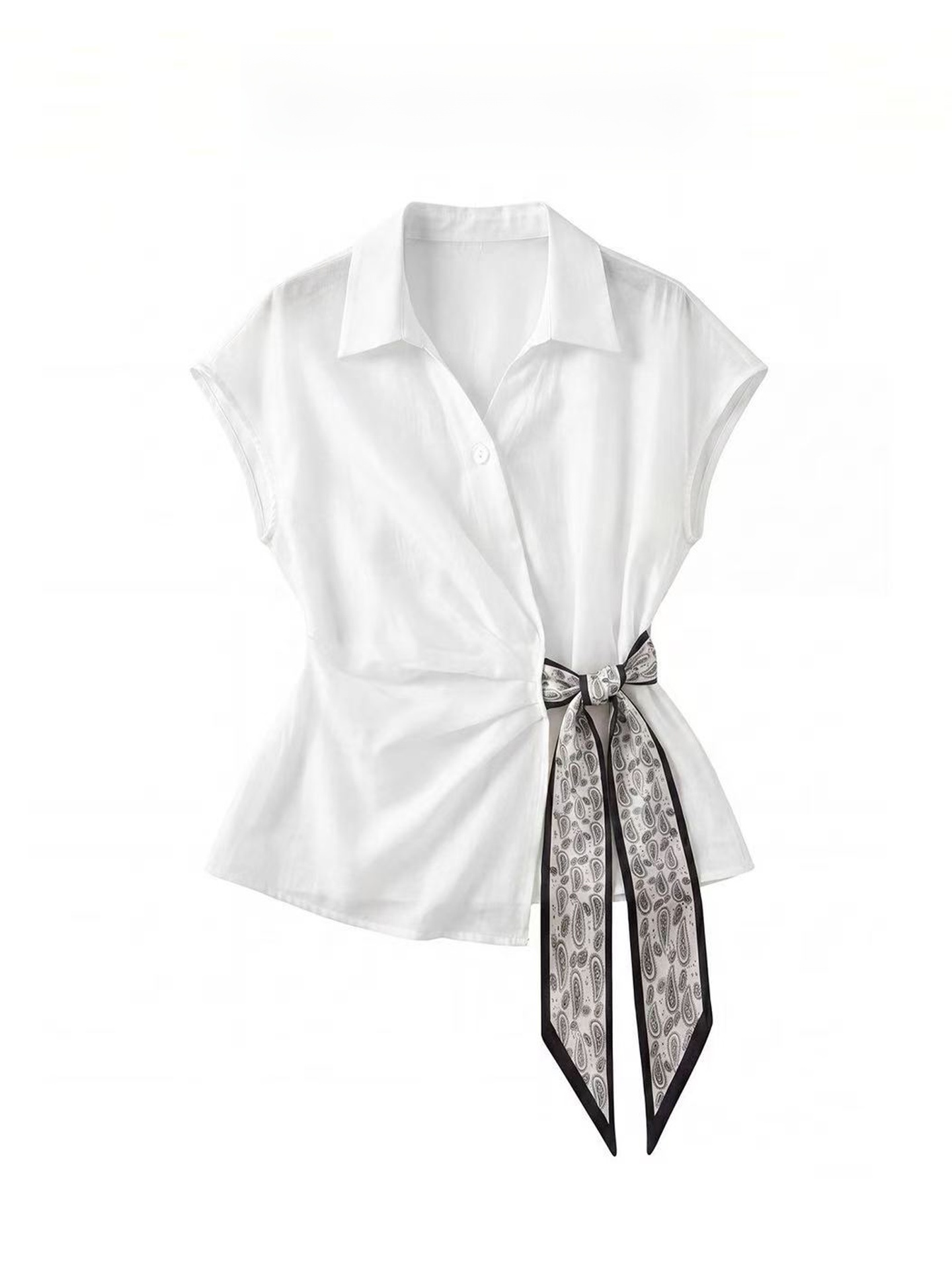 Women Electronic Accessories - Elegant wit overhemd met korte mouwen