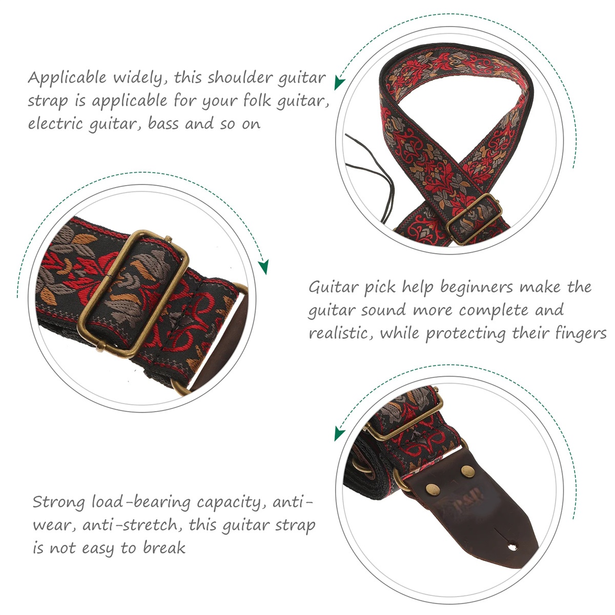 Miwayer geborduurde gitaarband - Women Electronic Accessories recensie en prijs