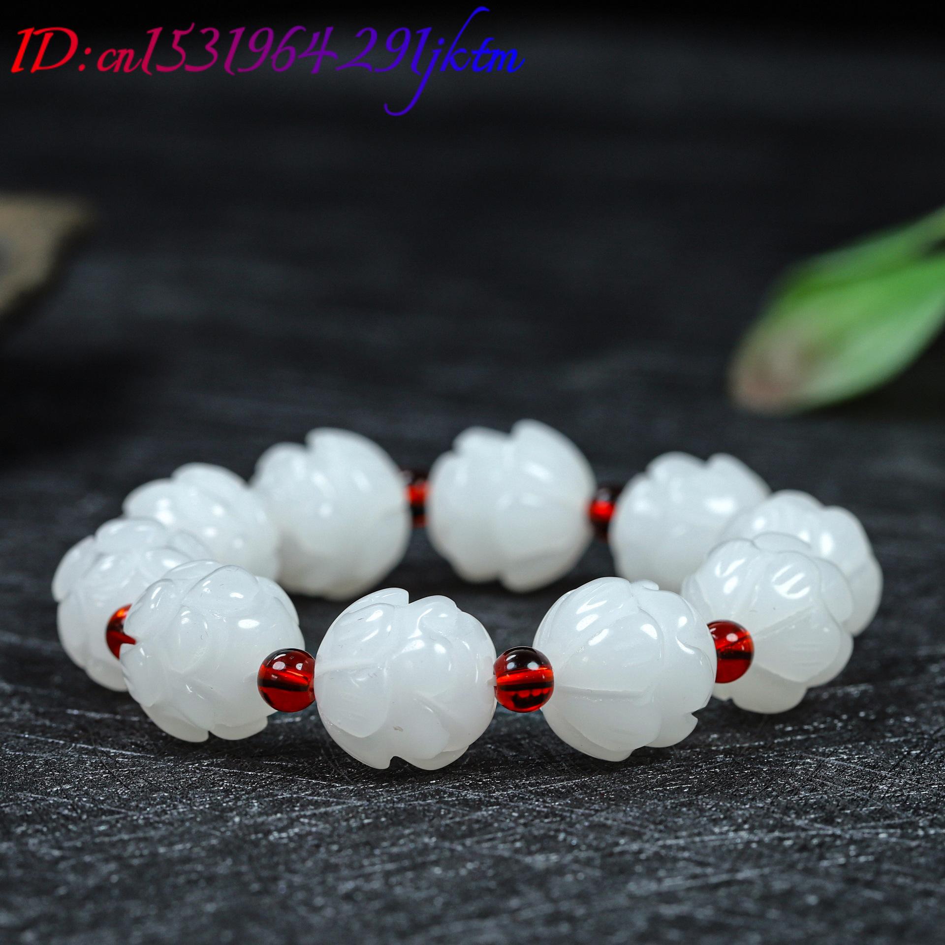 Witte echte jade lotus armband - Women Accessories Jewelry recensie en prijs