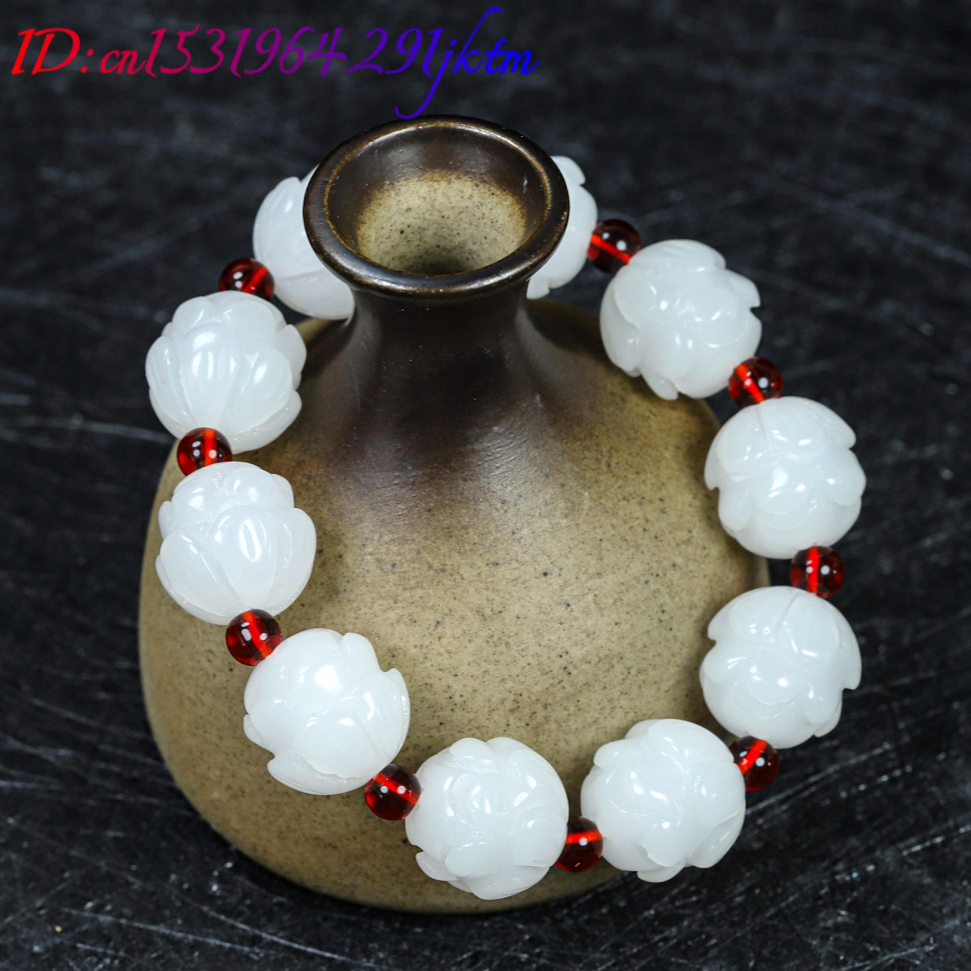 Witte echte jade lotus armband - Women Accessories Jewelry recensie en prijs