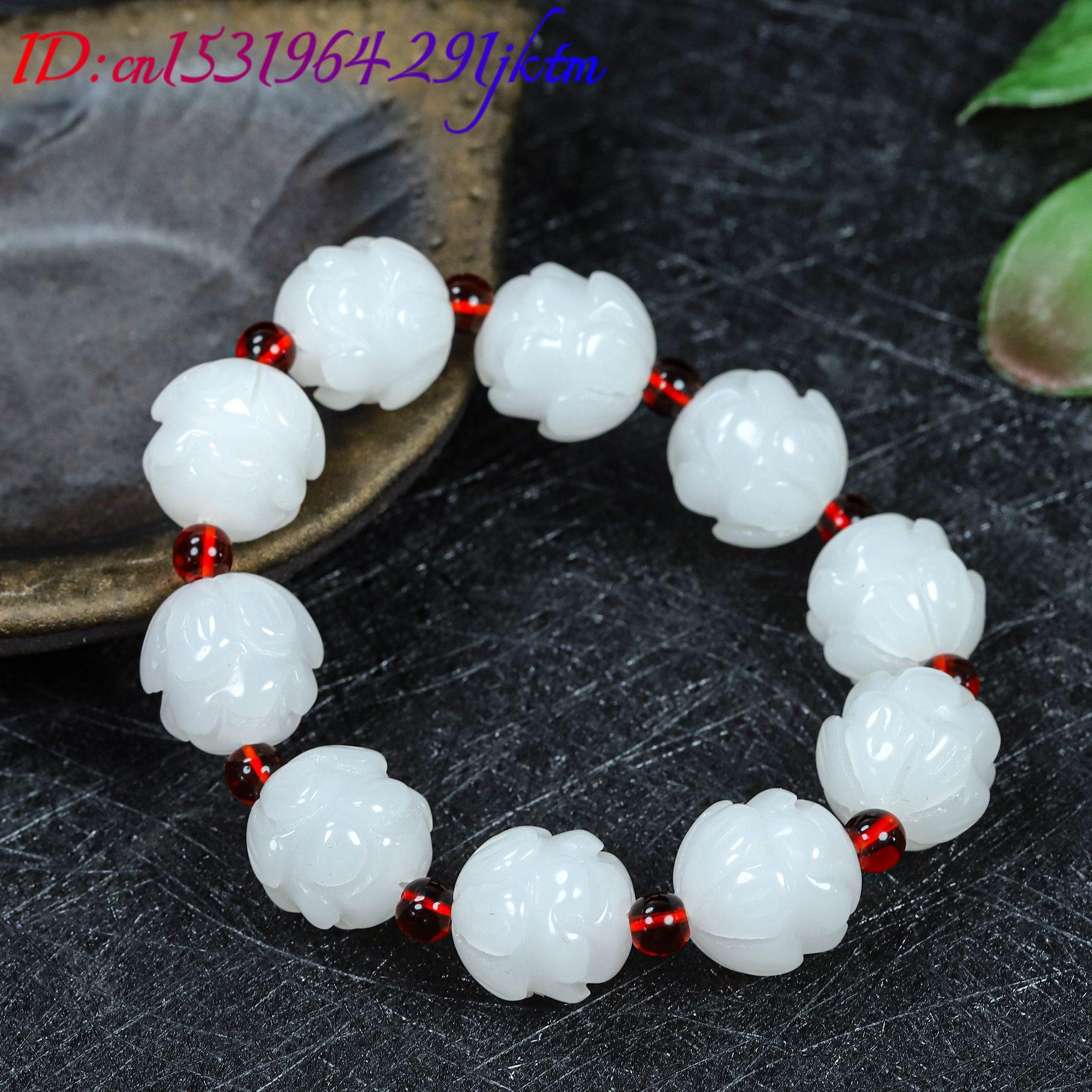 Witte echte jade lotus armband - Women Accessories Jewelry recensie en prijs